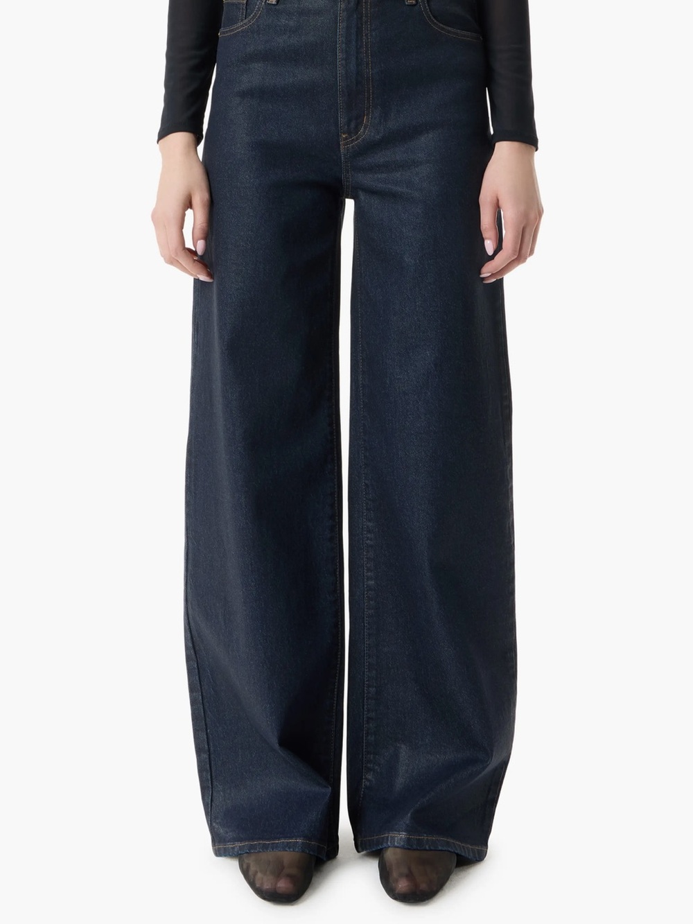 Robert Rodriguez Dark Blue Wide-Leg High-Rise Jeans